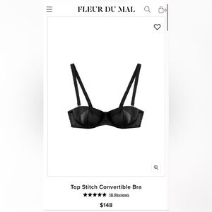 Fleur Du Mal Top Stitch Convertible Bra 32D